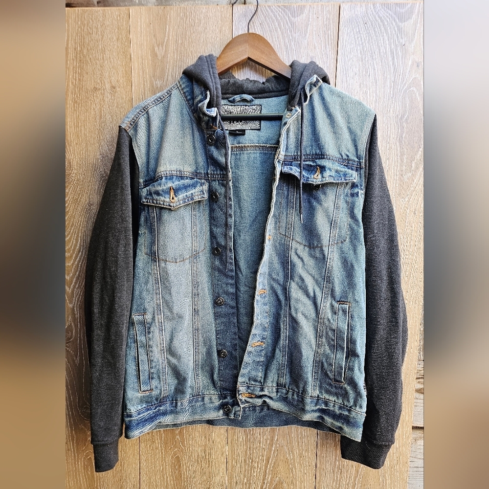 Brooklyn Cloth Denim Jacket with Charcoal Sleeves